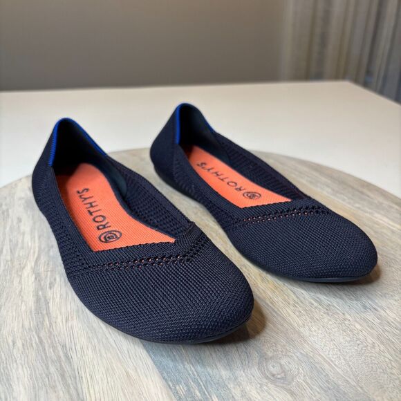 Rothy’s‎ Women's Navy Blue Honeycomb Luxury Ballet Flats US Size 8 - Picture 1 of 8